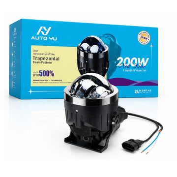 Auto Yu  200Watt Projector | 3-Inch Fog Light Projector | 100W × 2 = 200W (Two Years On-Site Complete Warranty)